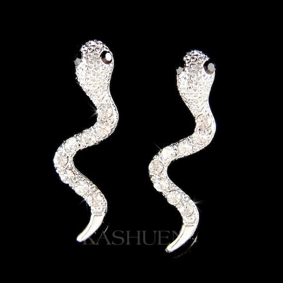 Crystal Snake Stud Earrings