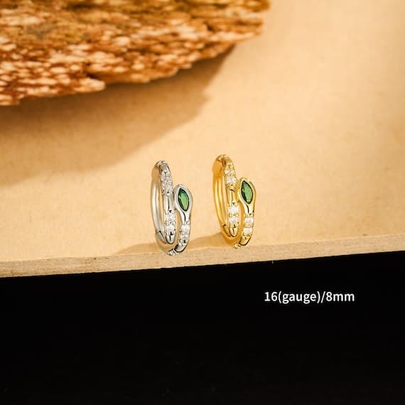 Snake Emerald Zirconia Ear Cuff