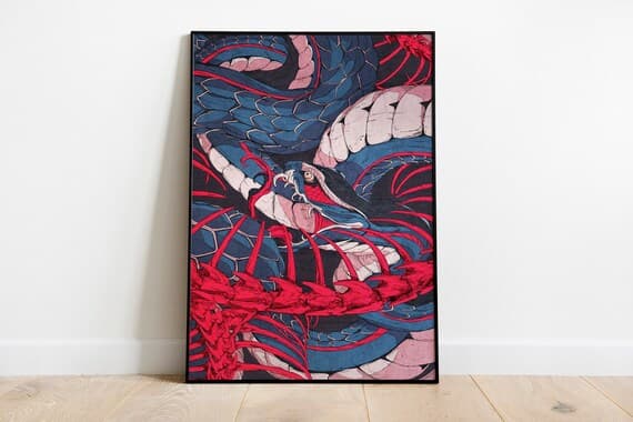 Japanese Art Snake Poster