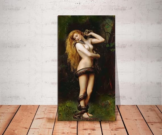 Lilith by John Collier Canvas Print