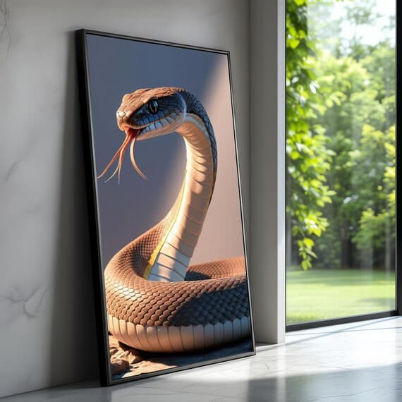 Realistic Snake Close-Up Canvas