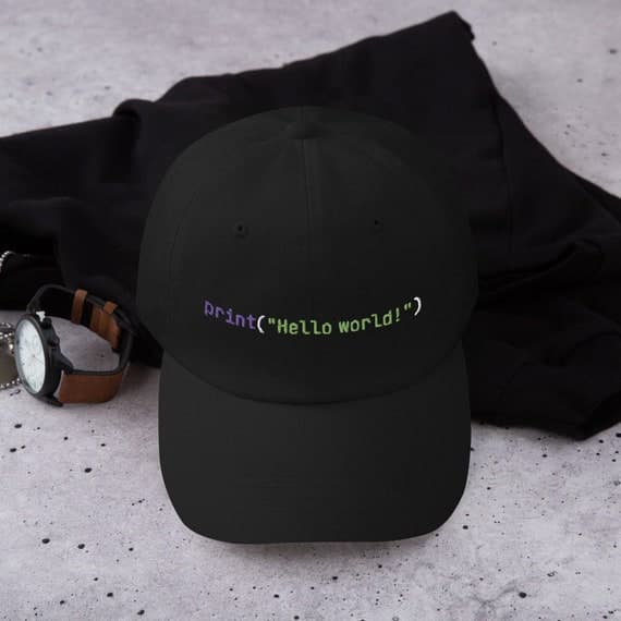 print("Hello world!") Embroidered Hat