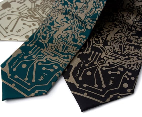 Circuit Board Print Necktie