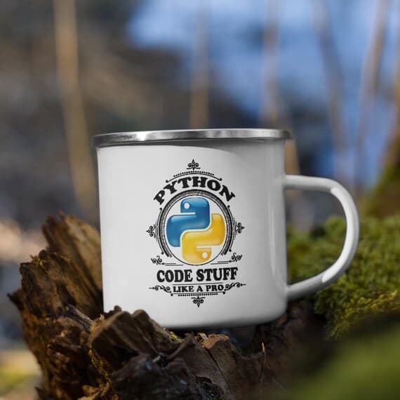 Python — Code Stuff Like a Pro Enamel Mug
