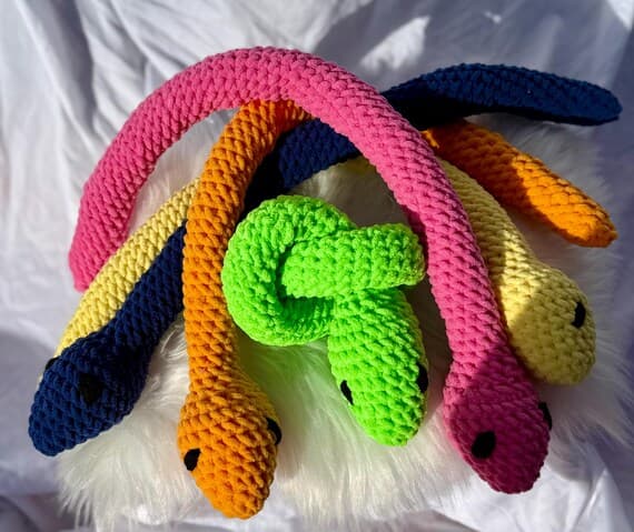 Colorful Crochet Snake Amigurumi