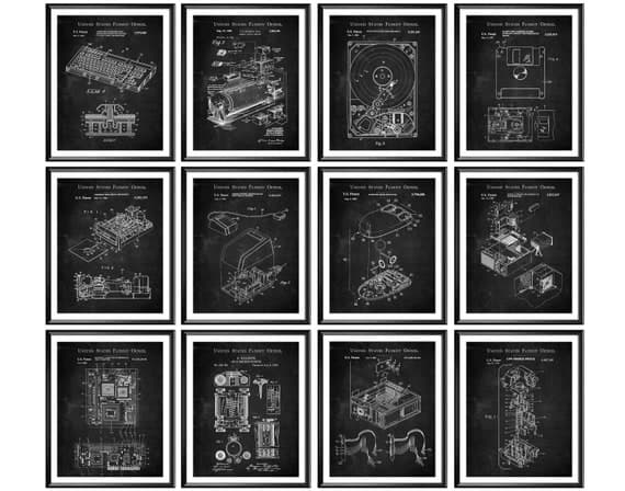 First Computer Patent Art Print Set (12)